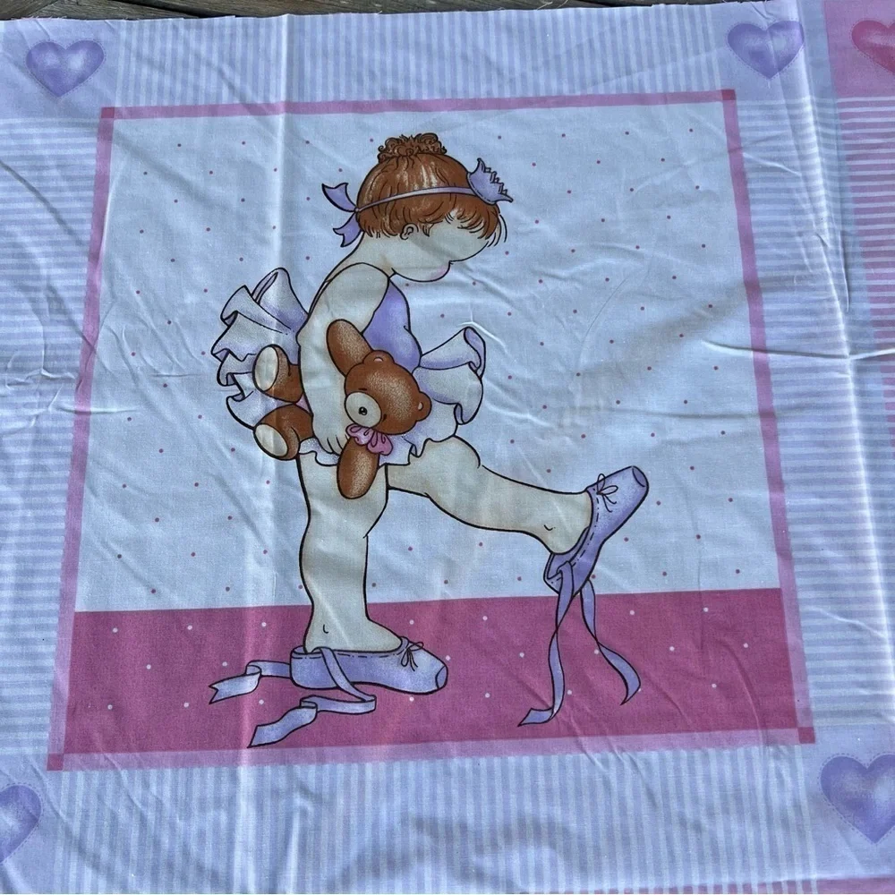 Daisy Kingdom Ballerina Babies #4342 4 Block Pillow Panel Glitter Pastel 36x46